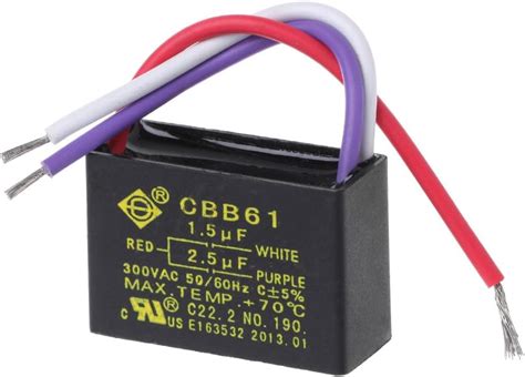 Condensador Shuxin Cbb Uf Uf De Cables V Ca Y