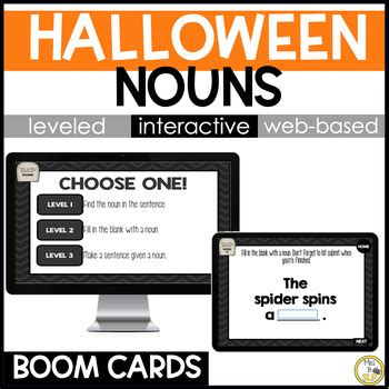 Halloween Nouns Grammar Skill Builder Digital Boom Cards By Miss B SLP