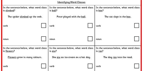 Identifying Word Classes Ks2 Spag Test Practice Classroom Secrets