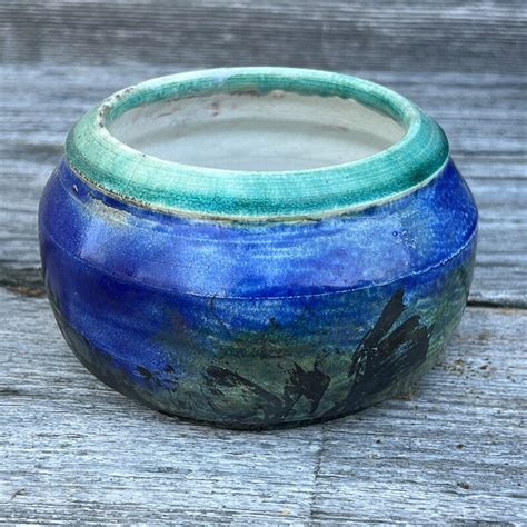 Cobalt Blue Planter Etsy