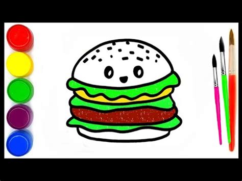 How to draw a hamburger Как нарисовать гамбургер для детей Bolalar