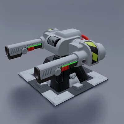 Sci-Fi Turret 3D Model by mg53