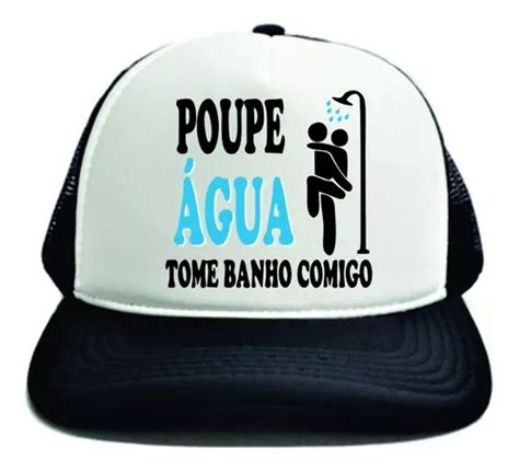 Boné Personalizado Desenho Frase Engraçada Poupe Agua Banho