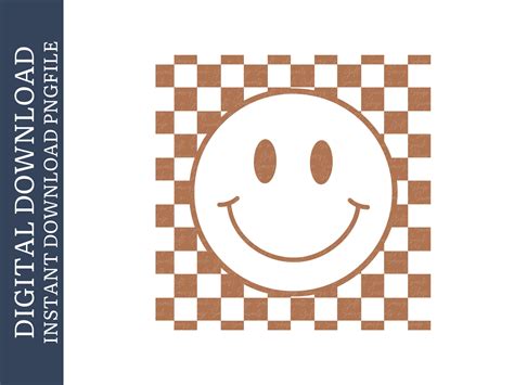 Smiley Face Checkered Aesthetic Design Cut File PNG - Etsy