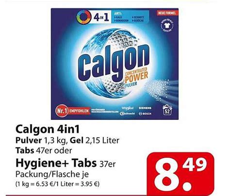 Calgon 3in1 Tabs 75er Gel 3 75 L Pulver 2 5kg Angebot Bei Selgros