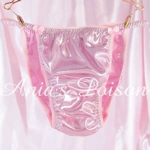 Sissy Wetlook Satin Foil Many Colors Super Shiny High Gloss Wetlook String Bikini Panties Bra