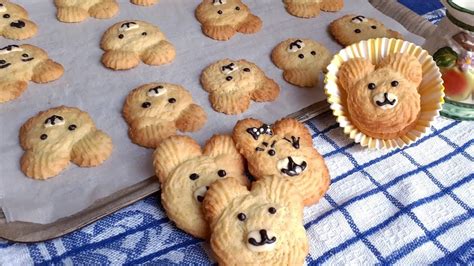 Teddy Bear Butter Cookies Recipe Asmr Youtube