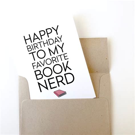 Happy Birthday Card Book Nerd Birthday Card Bookish Birthday Etsy