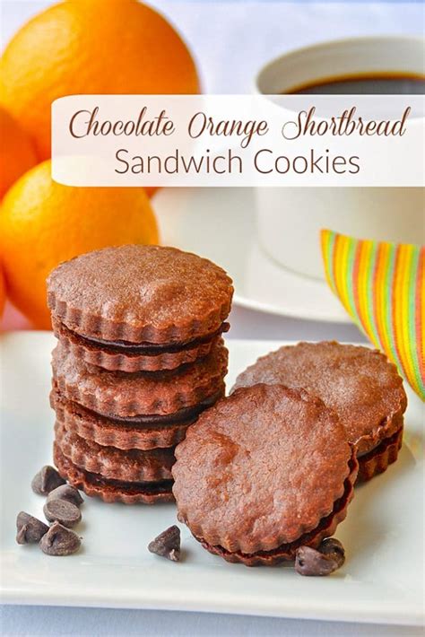 Chocolate Orange Shortbread Sandwich Cookies