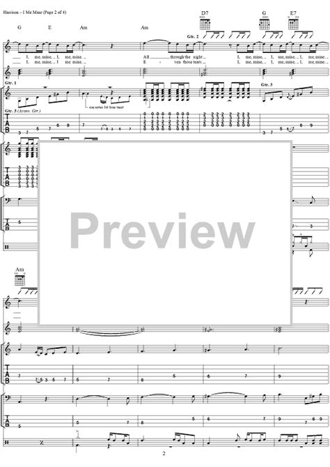 I Me Mine Sheet Music By The Beatles For Guitar Tabvocalchords Sheet Music Now