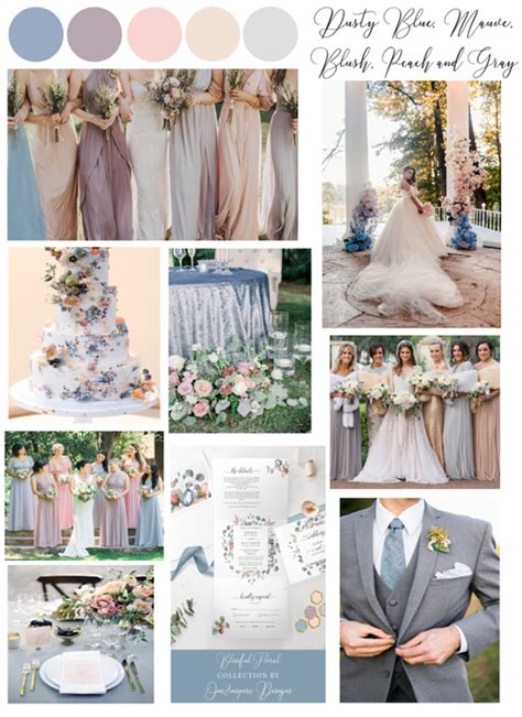 Mauve Dusty Blue Blush And Peach Wedding Color Palette Artofit