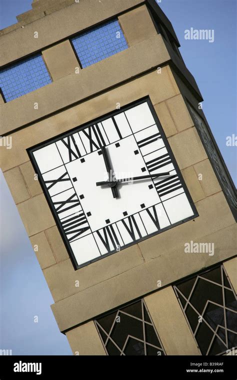 City Of Derby England The Clock Tower At The Public Seating Area