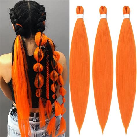 Amazon Pre Stretched Braiding Hair Inch Orange Braiding Hair