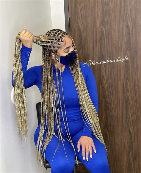 Pin On Enregistrements Rapides Blonde Box Braids Braids For Black