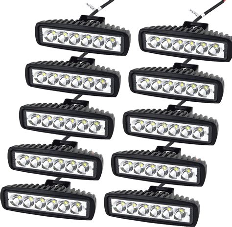 10pcs Car 18W Led Work Light Bar Spot Flood Beam 12V 24V Driving Fog