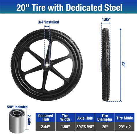 Jinleader Pcs Pu Flat Free Tire With Dedicated Bearing Steel