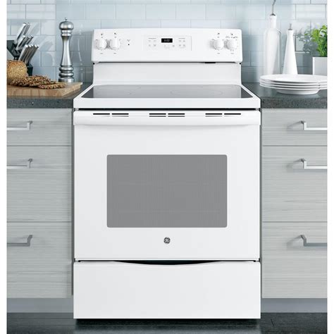 Ge 30 In 53 Cu Ft Electric Range In White Hodgins Home Appliance