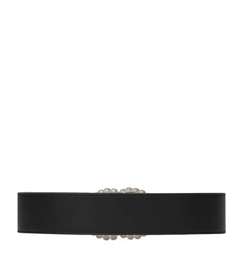 Womens Gucci Black Crystal Embellished Double G Belt Harrods Uk