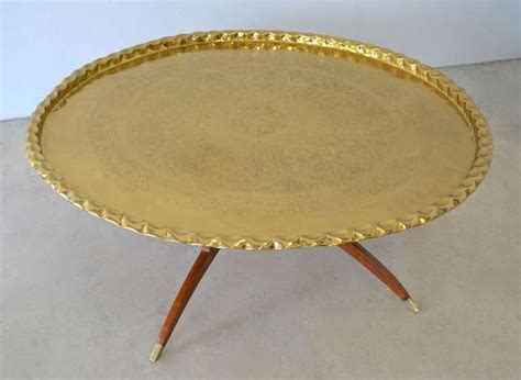 Round Brass Tray Top Coffee Table At 1stdibs