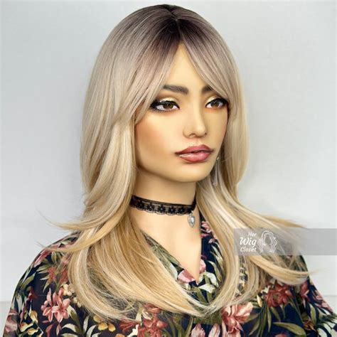 Her Wig Closet Hair Honey Blonde Ombre Straight Long Bob Wig With