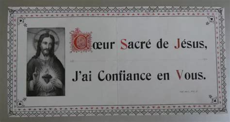 GRANDE IMAGE PIEUSE coeur sacré de jesus j ai confiance en vous EUR 10