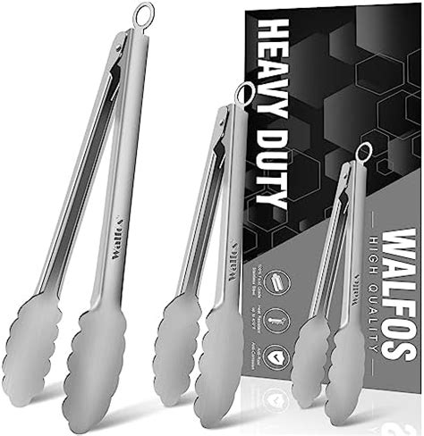 Amazon Hinmay Stainless Steel Kitchen Tongs Set Metal Cooking