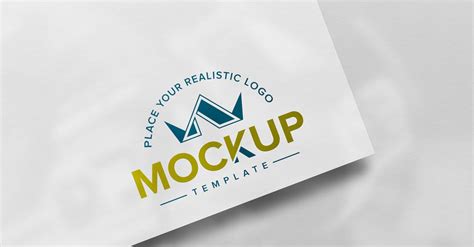 Embossed Logo Mockup Psd Template On White Paper Texture