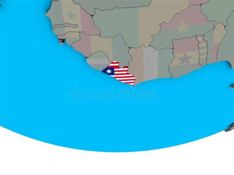 Liberia Con La Bandera En El Globo Stock de ilustración Ilustración