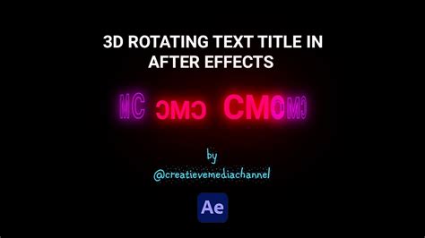 How To Make A D Rotating Text Title In After Effects Youtube