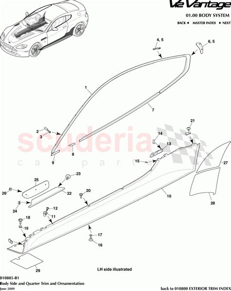 Body Side And Quarter Trim And Ornamentation Parts For Aston Martin V12