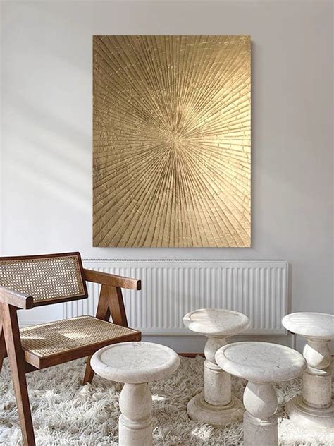 Gold 3D Textured Wall Art Gold Wall Art Gold Abstract Wall Art Gold ...