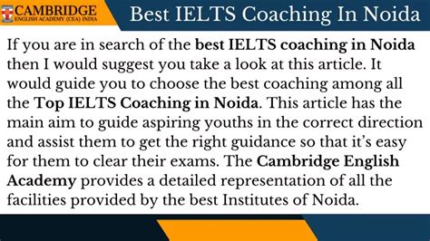 Ppt Best Ielts Coaching In Noida Powerpoint Presentation Free