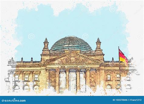 Vista Del Reichstag En Berl N Stock De Ilustraci N Ilustraci N De