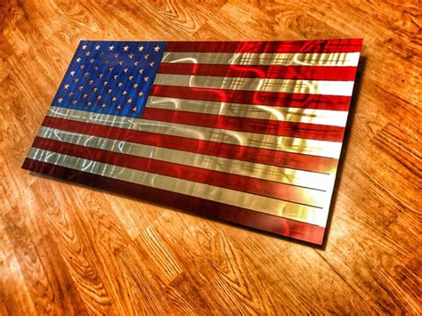 Metal American Flag Stainless Steel