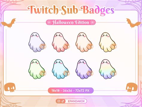 Cute Ghost Twitch Badges Kawaii Ghost Sub Badges Ghost Etsy