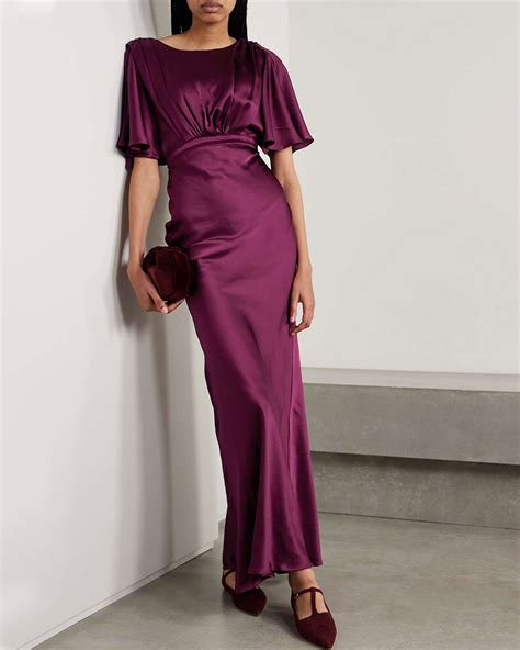 Hammered Silk Satin Gown