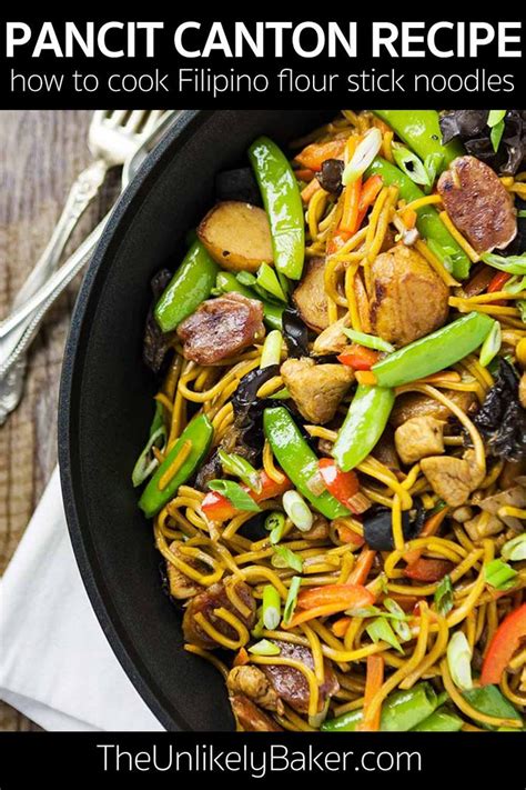 Pancit Canton Recipe Filipino Stir Fried Flour Stick Noodles Dinner