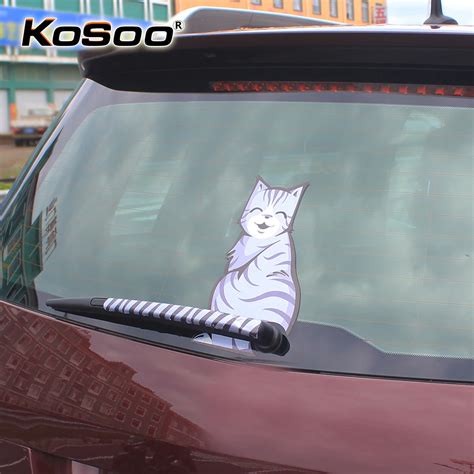 Kosoo Hot Sales 4 Styles Cartoon Funny Cat Moving Tail Stickers