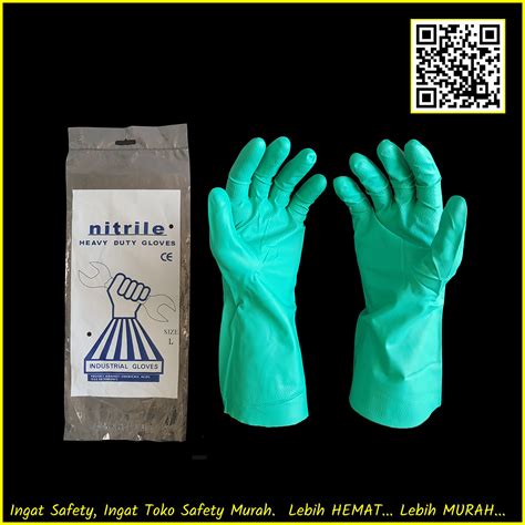 Sarung Tangan Merk NITRILE Rubber Karet Nitril Hijau Green Tahan