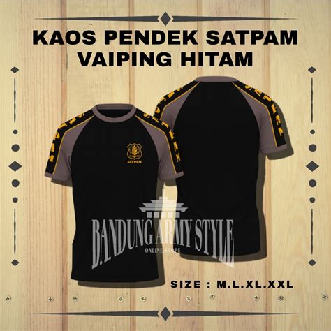 Kaos Satpam Terbaru Hitam Segitiga Coklat Terbaru Baju Security