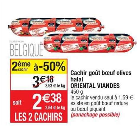 Promo Cachir Goût Bœuf Olives Halal Oriental Viandes chez Cora