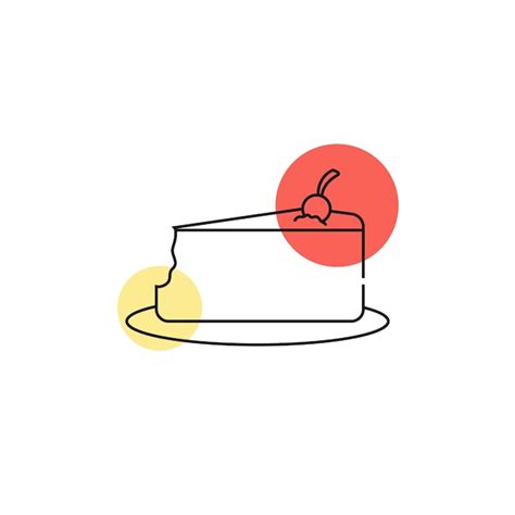 Icono De Pastel De Postre Dulce Vector Premium