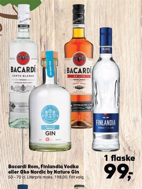 Bacardi Rom Finlandia Vodka Eller Ko Nordic By Nature Gin Tilbud Hos