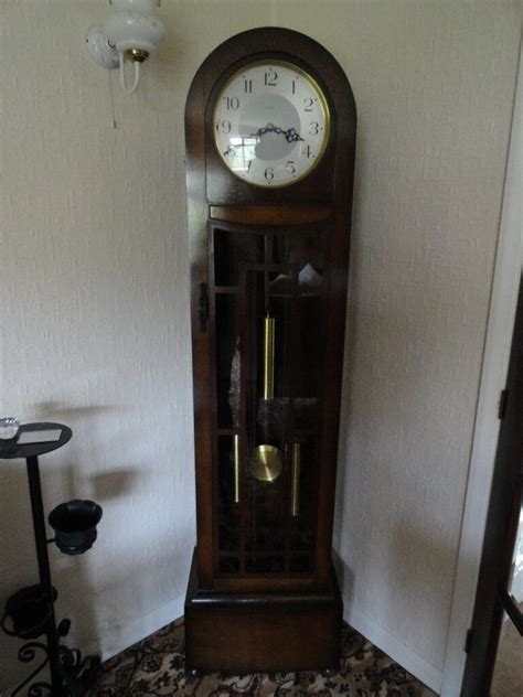 Enfield Art Deco Style Oak Long Case Grandfather Clock Circa 1935