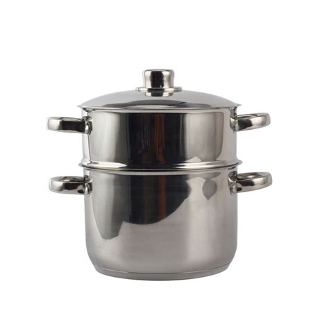 2 Tier Stainless Steel Steamer Pot Cookware Boiler W Ss Lid China