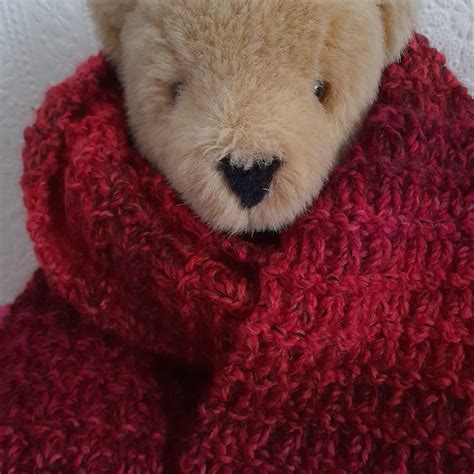 Red Knitted Scarf Etsy