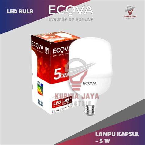 Jual Ecova Lampu Led Bulb Tabung Kapsul W E Sinar Putih Shopee