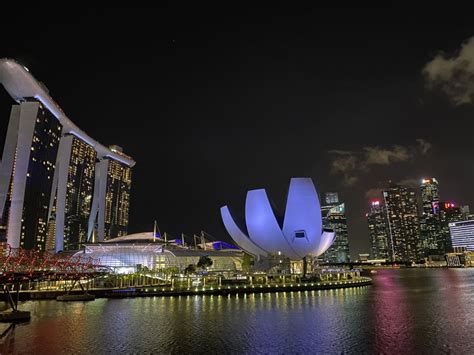 Wallpaper Singapore Reflection High Rise Building Building Night