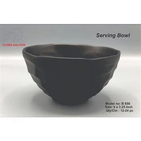 Flying Dolphin Oval 6 X 3 25 Inch Melamine Black Serving Bowl At Rs 100