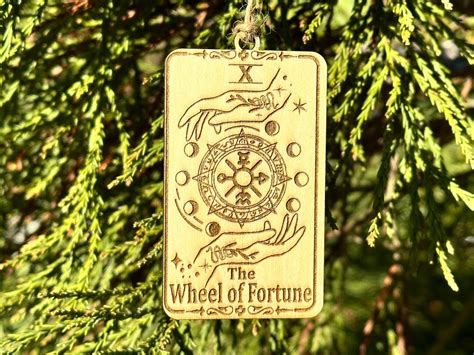 Yule Ornament Wood The Wheel Of Fortune Tarot Card Tarot Pagan